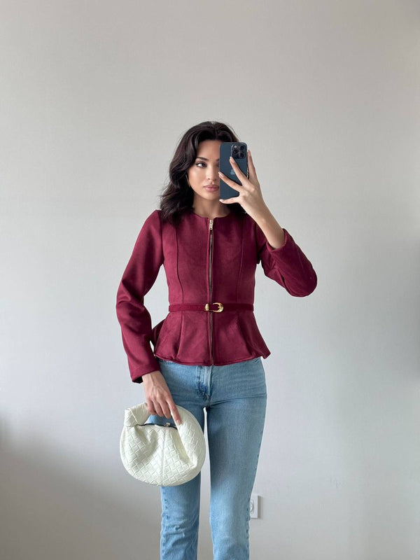 جكيت جلد ناعم Suede