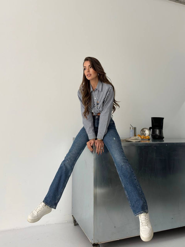 Mid Straight Jeans /Dark Blue
