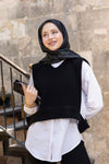 طقم صوف ثلاث قطع - اسود