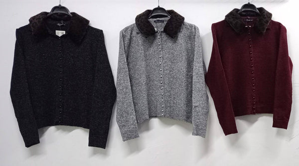 كارديغان قبة فرو قابلة للإزالة