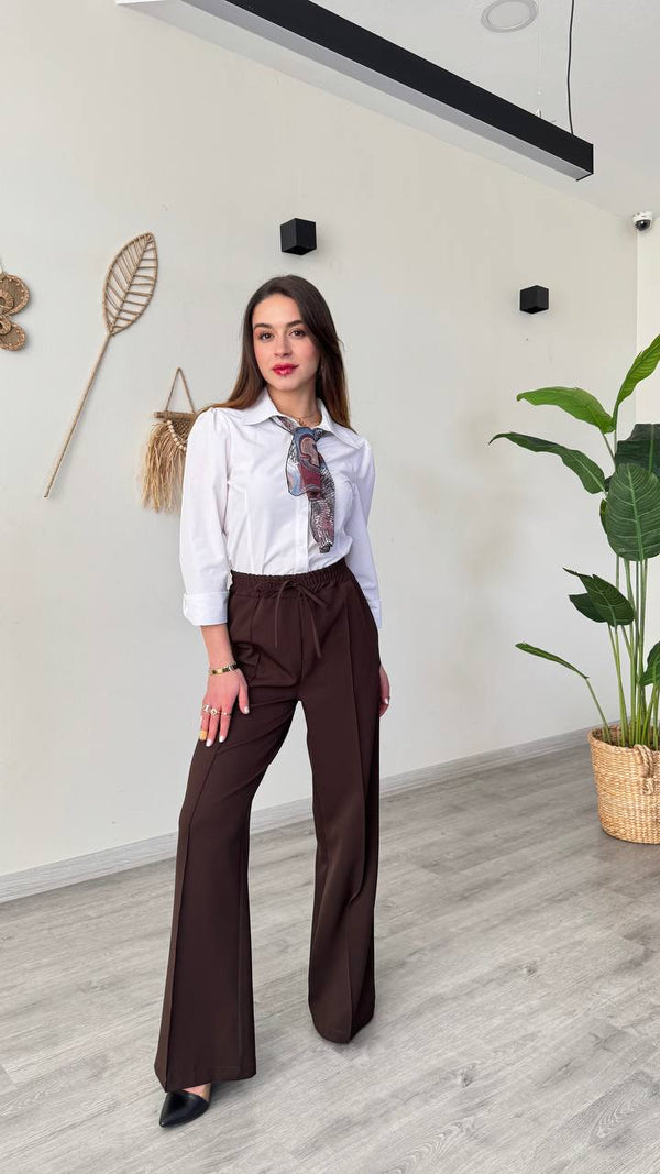 بنطلون قماش عريض