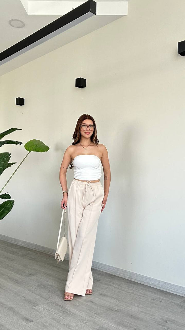 بنطلون قماش عريض