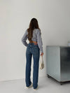 Mid Straight Jeans /Dark Blue