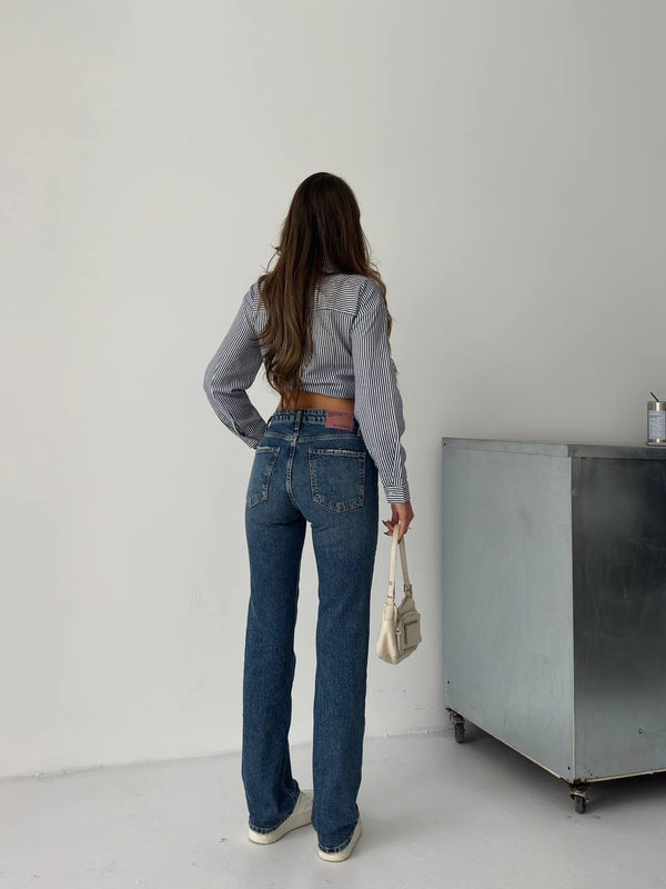 Mid Straight Jeans /Dark Blue
