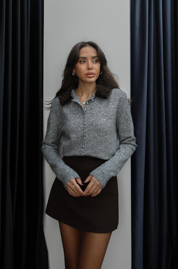 كارديغان قبة فرو قابلة للإزالة