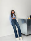 Mid Rise Straight Jeans