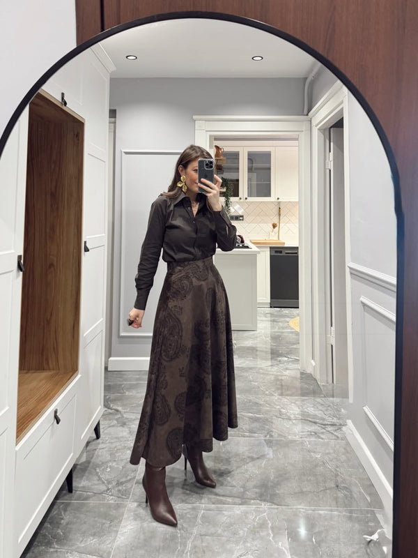 تنوره جلد nubuk مزخرفة