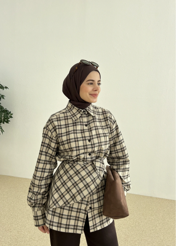 قميص كاروهات بألوان الخريف