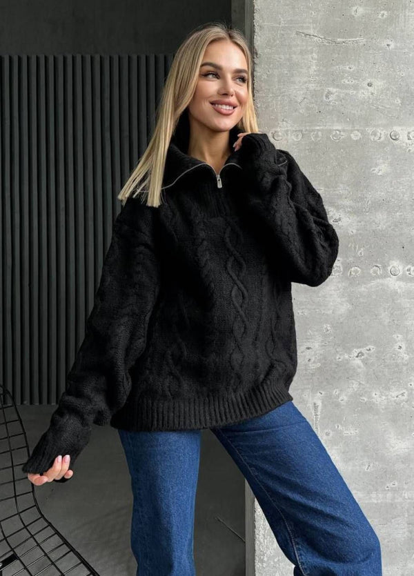 بلوز محبوكة بقلاوة مع سحاب