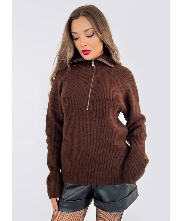 بلوز صوف مع سحاب