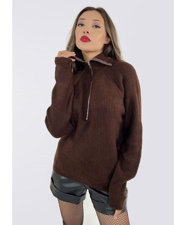 بلوز صوف مع سحاب