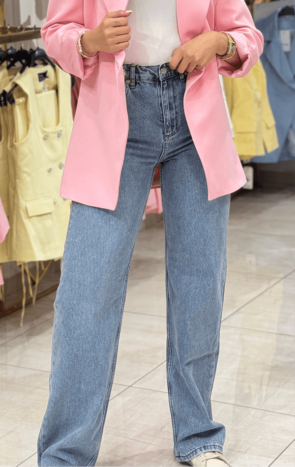 بنطلون جينز عريض 302069 - Sateen style