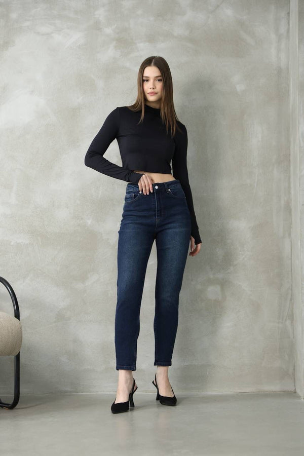 بنطلون Mom jeans - Sateen style