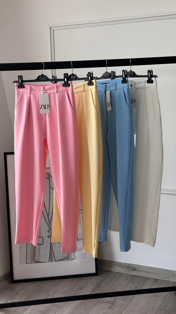 بنطلون زارا جديد 2025 - اصفر - Sateen style