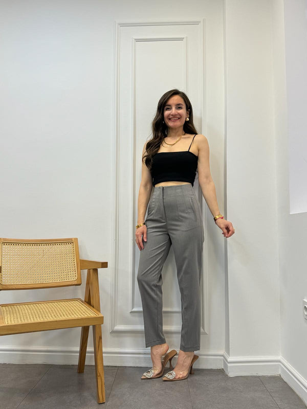 بنطلون زارا رمادي - Sateen style