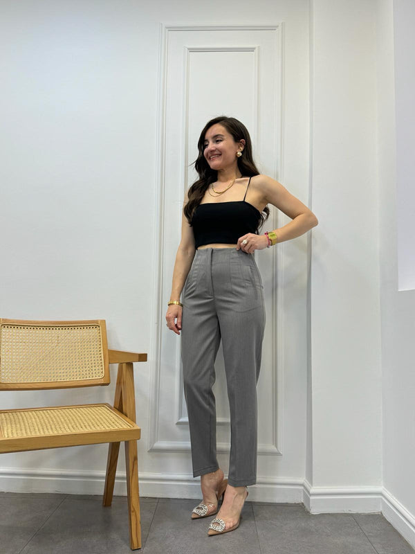 بنطلون زارا رمادي - Sateen style