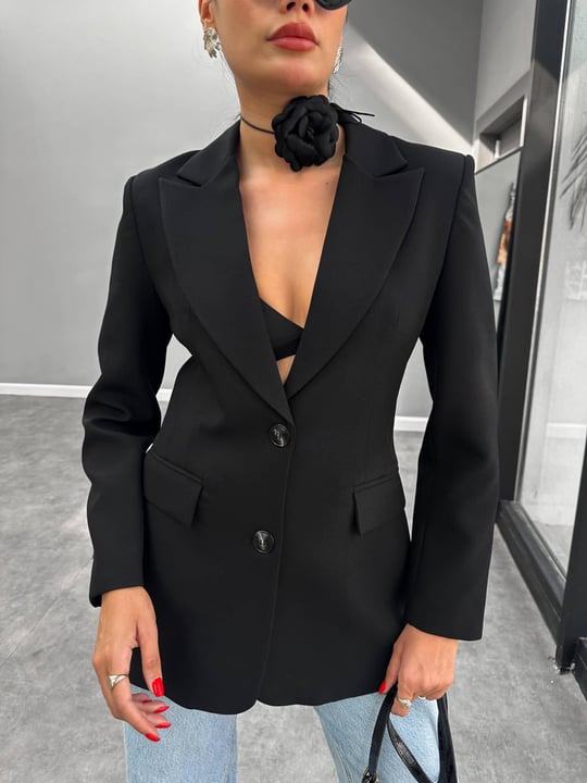 جكيت رسمي موديل زارا اسود - Sateen style