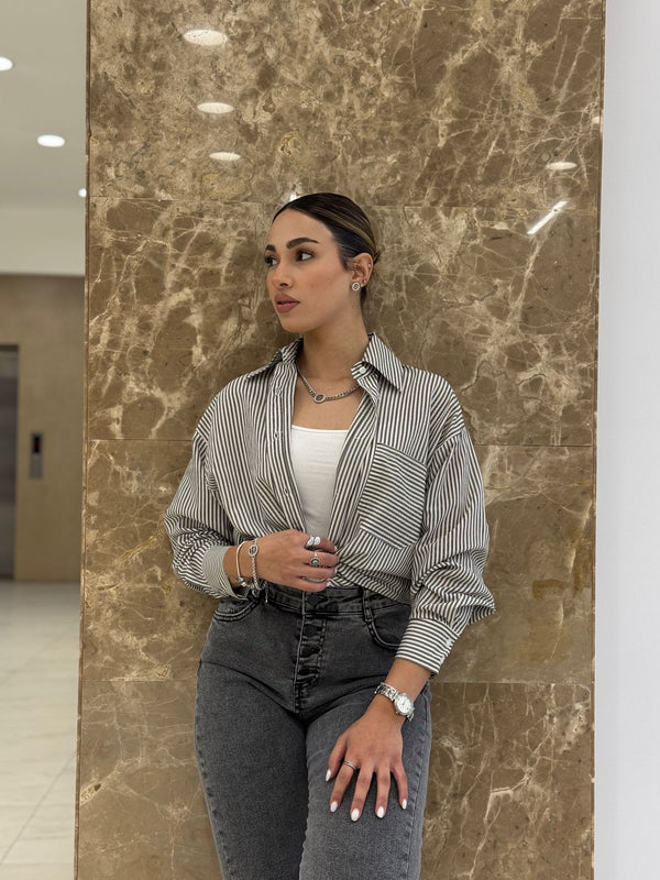 قميص مقلم - Sateen style