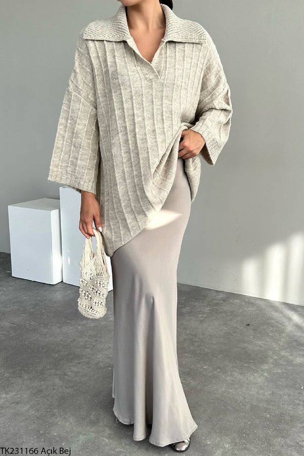 بلوز مقاس موحد مضلعة قبة بولو