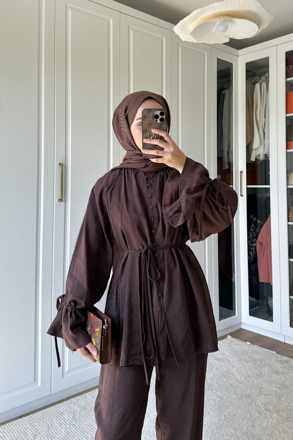 طقم قماش Tencel مع ازرار