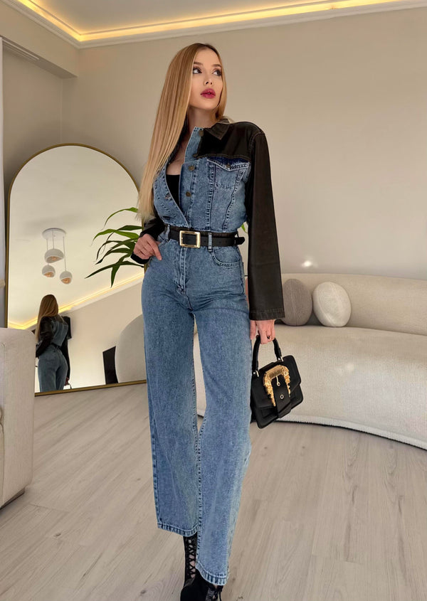 Denim jumpsuitجمبسوت جينز