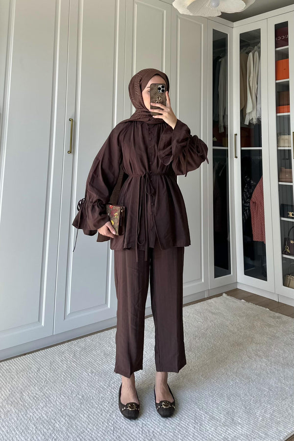 طقم قماش Tencel مع ازرار