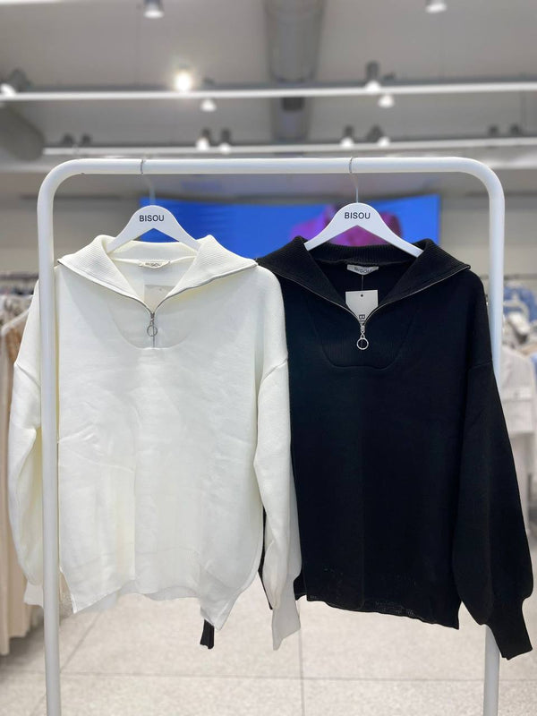 بلوز قبة مع سحاب و أطراف مغيط