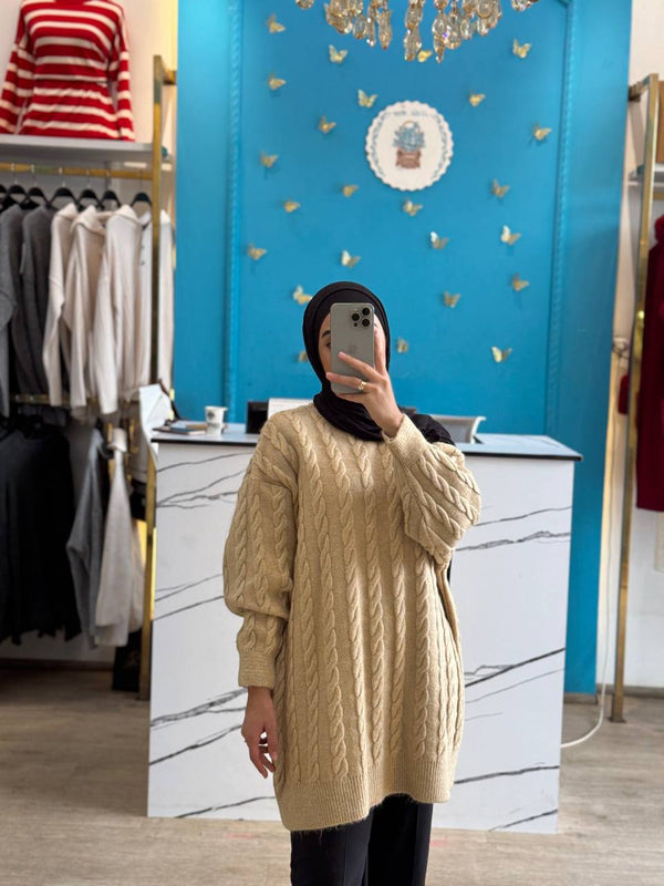 بلوزة طويله منقوشه