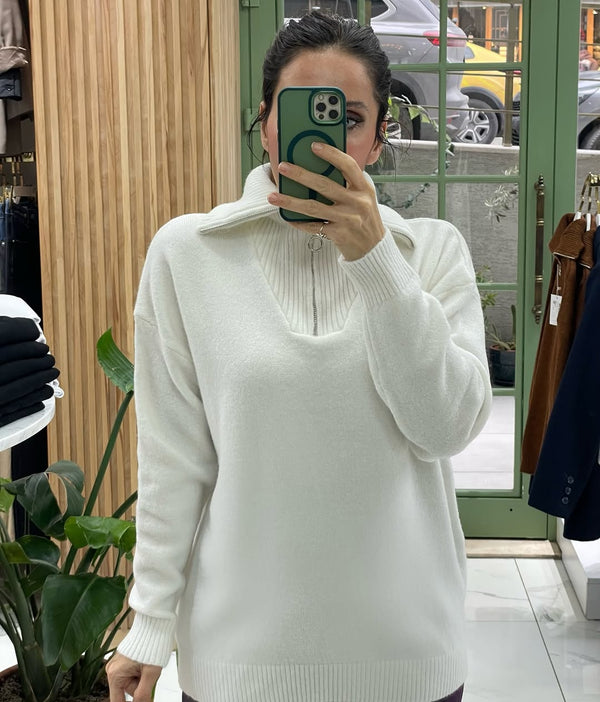 بلوز قبة مع سحاب و أطراف مغيط