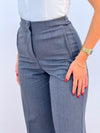 بنطلون قصة زارا عريض رمادي