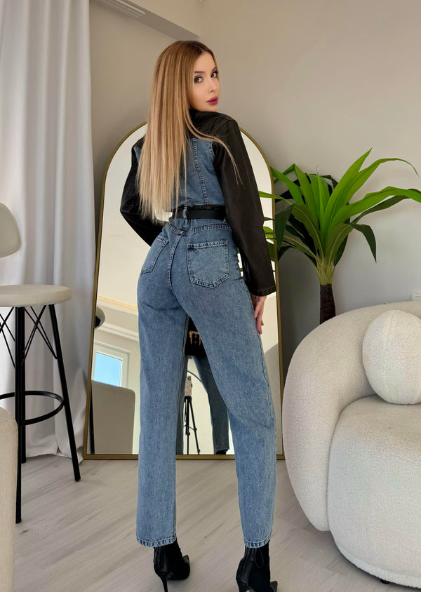 Denim jumpsuitجمبسوت جينز