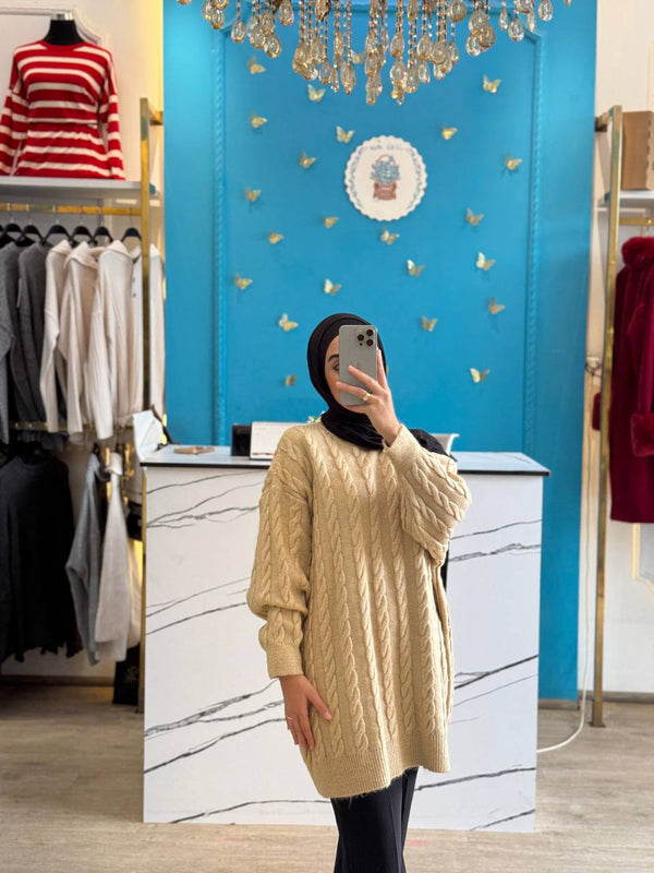 بلوزة طويله منقوشه