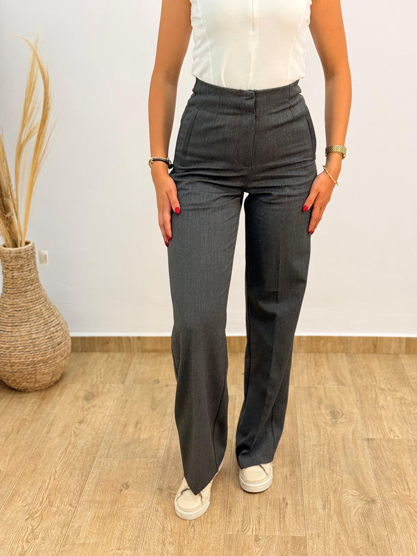 بنطلون قصة زارا عريض رمادي