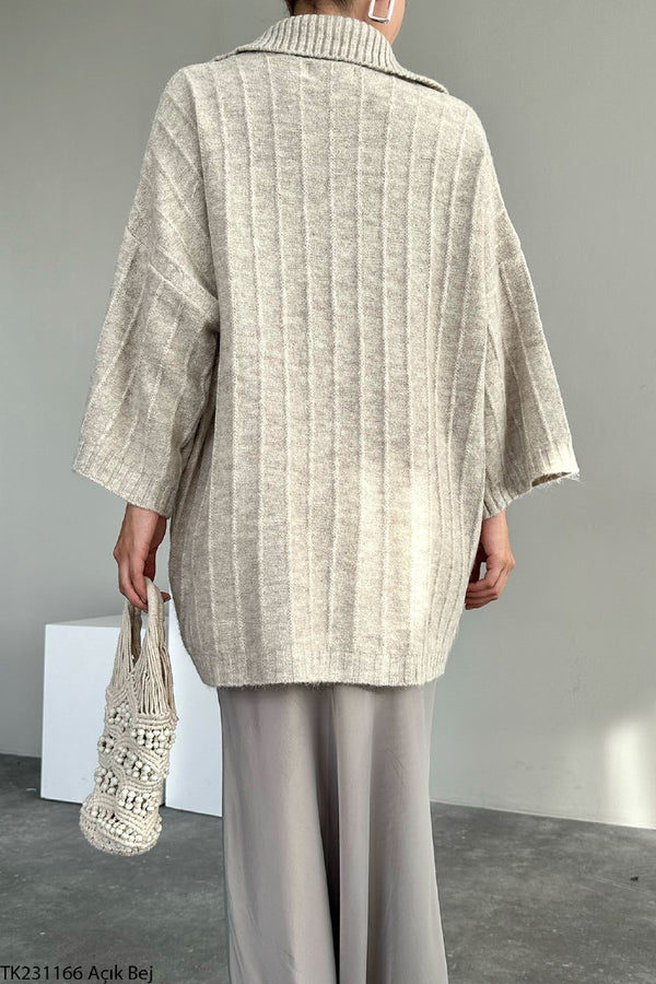 بلوز مقاس موحد مضلعة قبة بولو