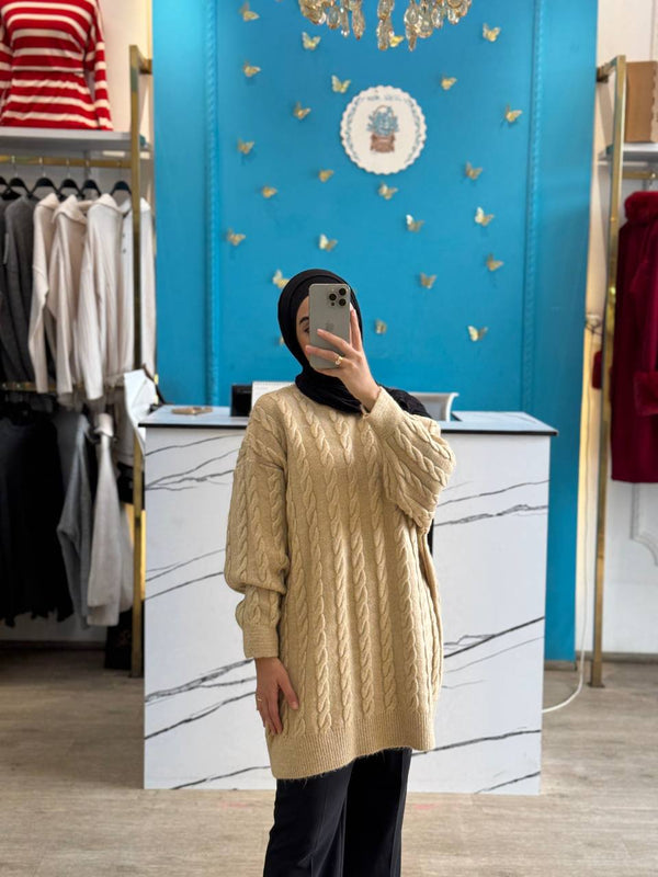 بلوزة طويله منقوشه