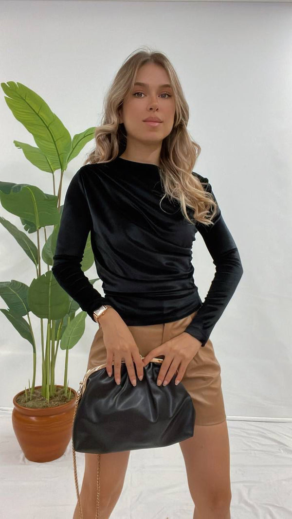 توب هاينك مخمل بعدة ألوان - Sateen style