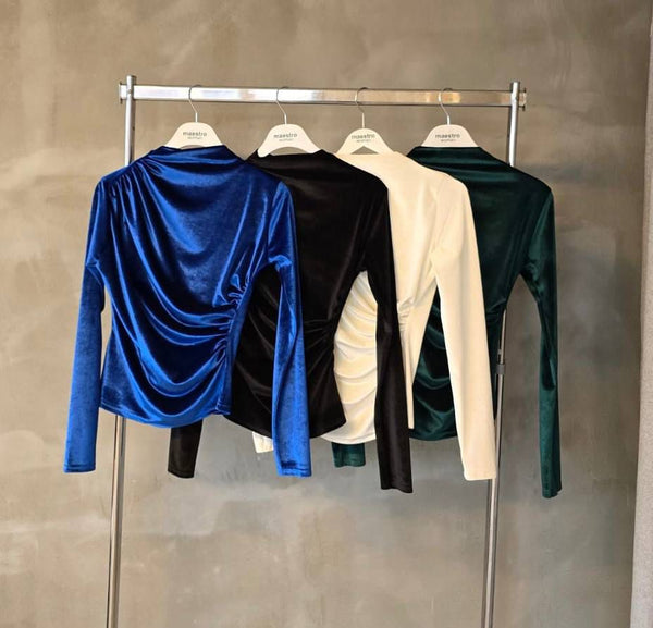 توب هاينك مخمل بعدة ألوان - Sateen style