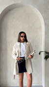 ترانشكوت كتان طول 85 سم - Sateen style