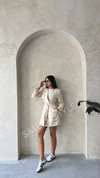 ترانشكوت كتان طول 85 سم - Sateen style
