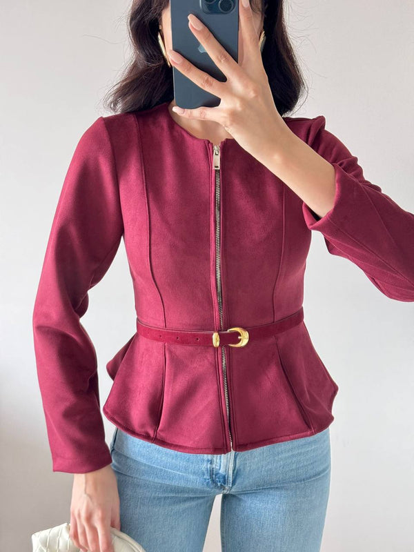 جكيت جلد ناعم Suede