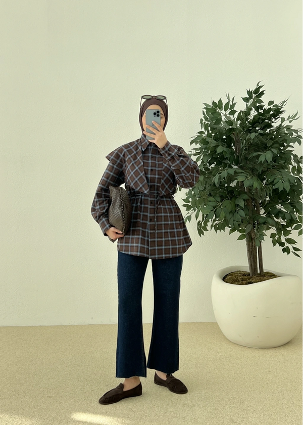 قميص كاروهات بألوان الخريف