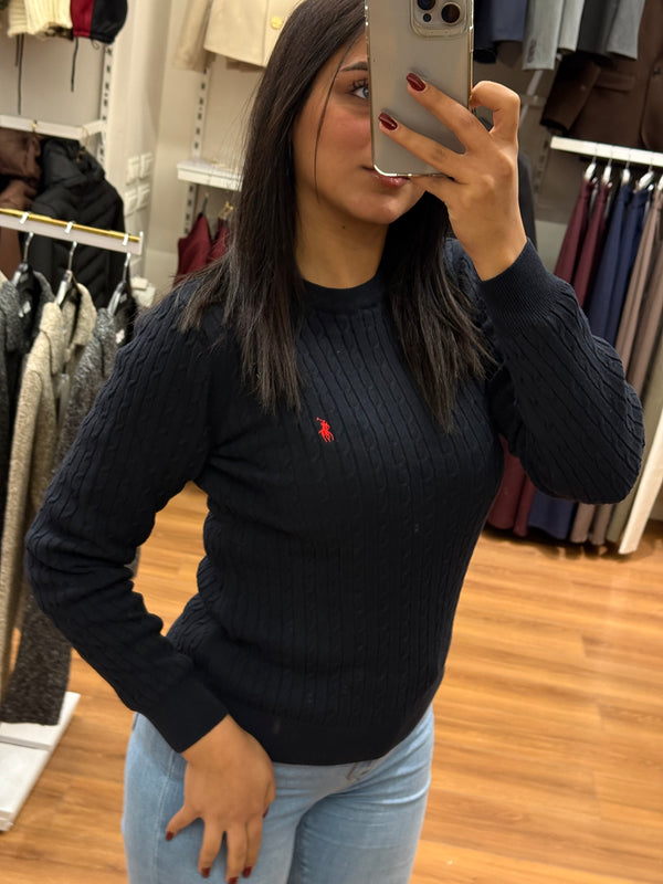 بلوز بولو رالف لورين محبوك قبة دائرية