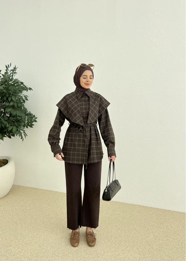 قميص كاروهات بألوان الخريف