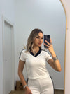 طقم رياضي ابيض بقَصّة أنثوية وعصرية