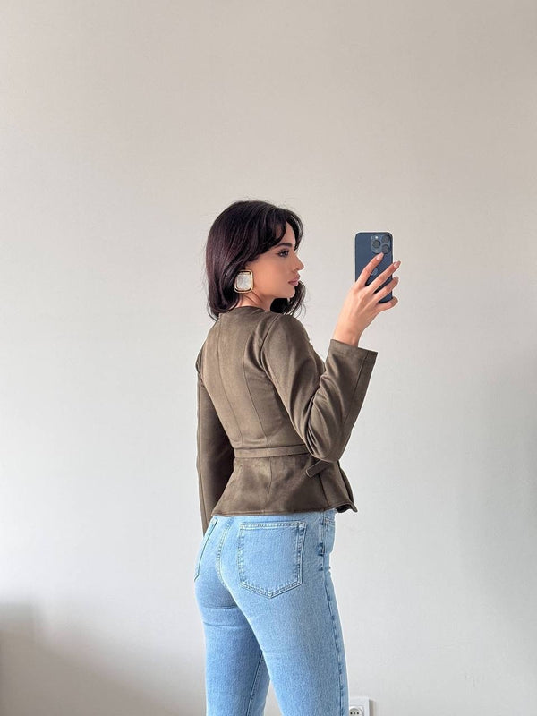 جكيت جلد ناعم Suede