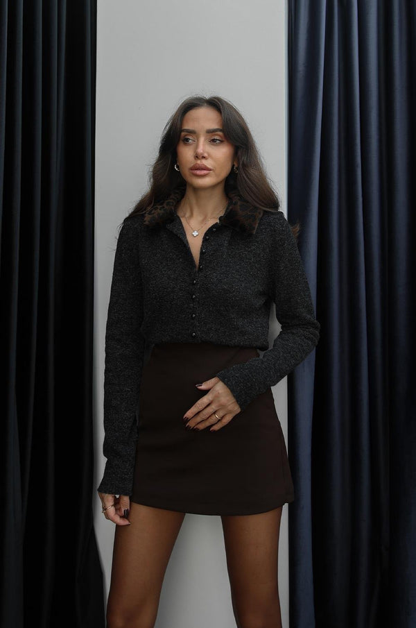 كارديغان قبة فرو قابلة للإزالة