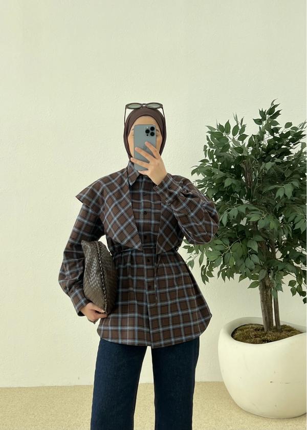 قميص كاروهات بألوان الخريف