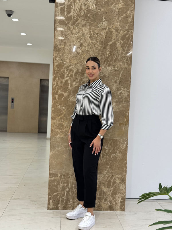 بنطلون بولي فيسكون - اسود - Sateen style