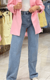 بنطلون جينز عريض 302069 - Sateen style