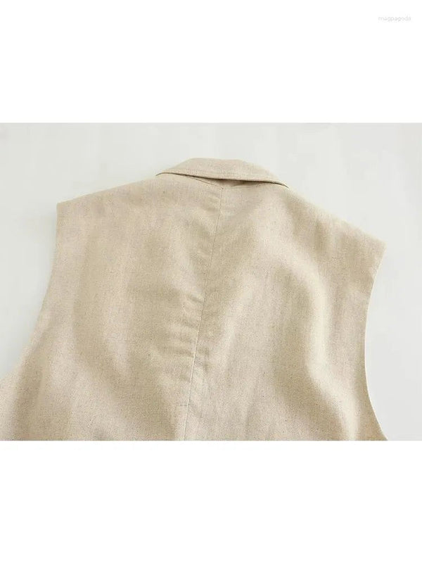 فيست طويل صيفي حزام ربط - بيج - Sateen style